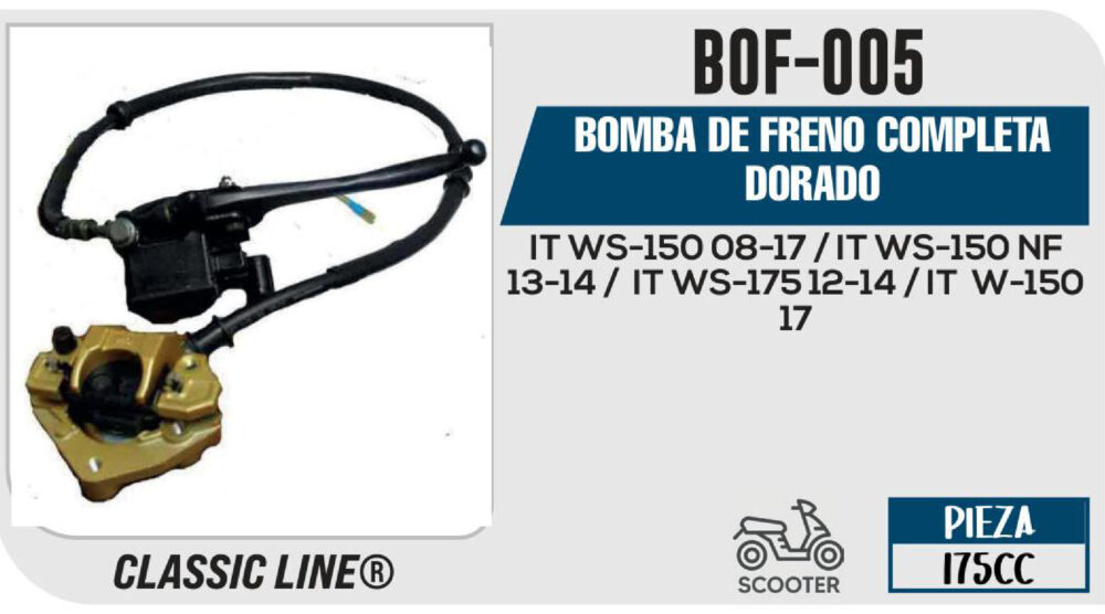 BOMBA DE FRENO COMPLETA DORADO