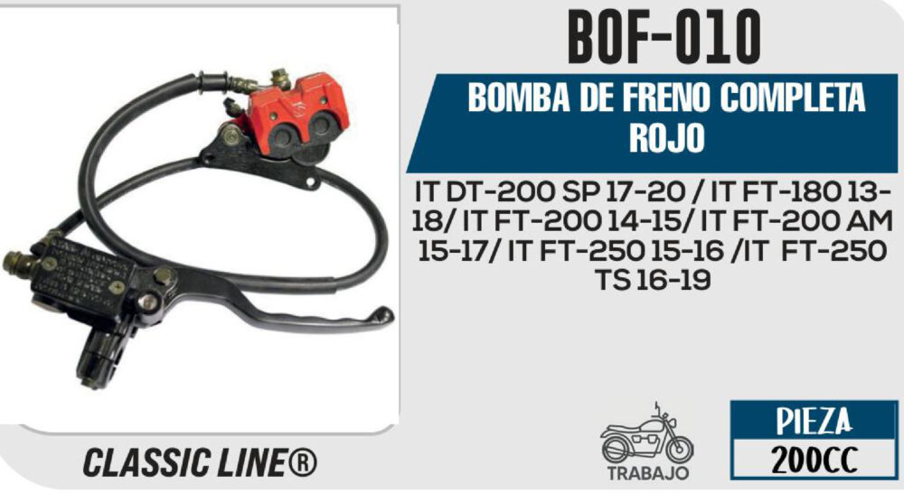 BOMBA DE FRENO COMPLETA ROJO