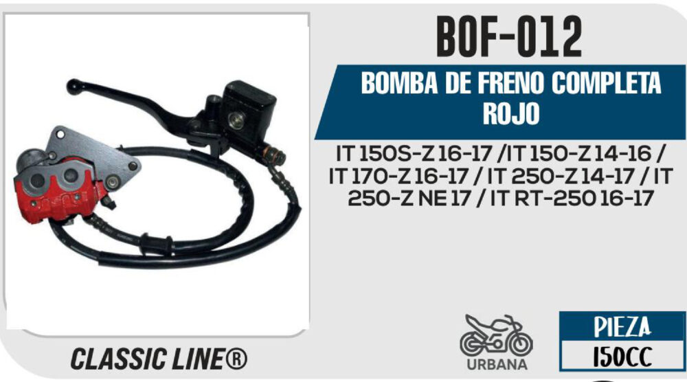 BOMBA DE FRENO COMPLETA ROJO
