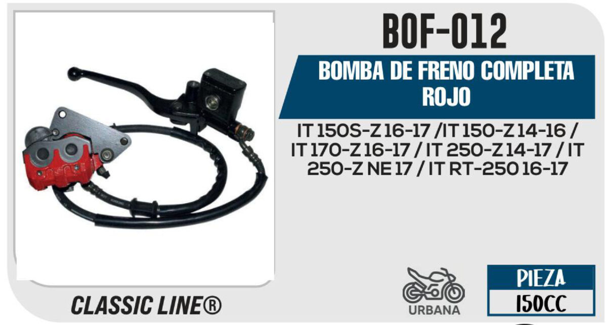 BOMBA DE FRENO COMPLETA ROJO