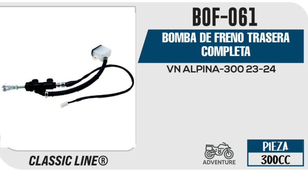 BOMBA DE FRENO TRASERA COMPLETA