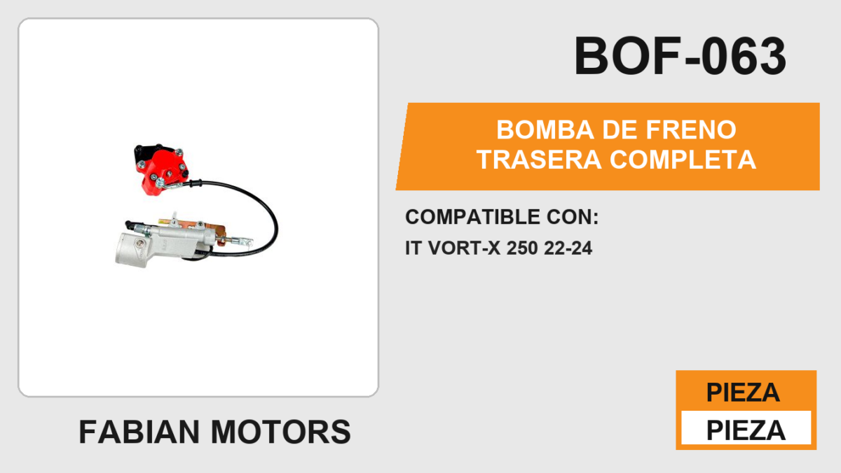 BOMBA DE FRENO TRASERA COMPLETA
