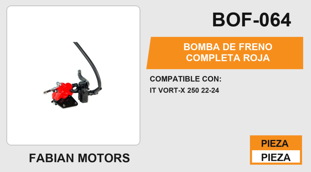 BOMBA DE FRENO COMPLETA ROJA