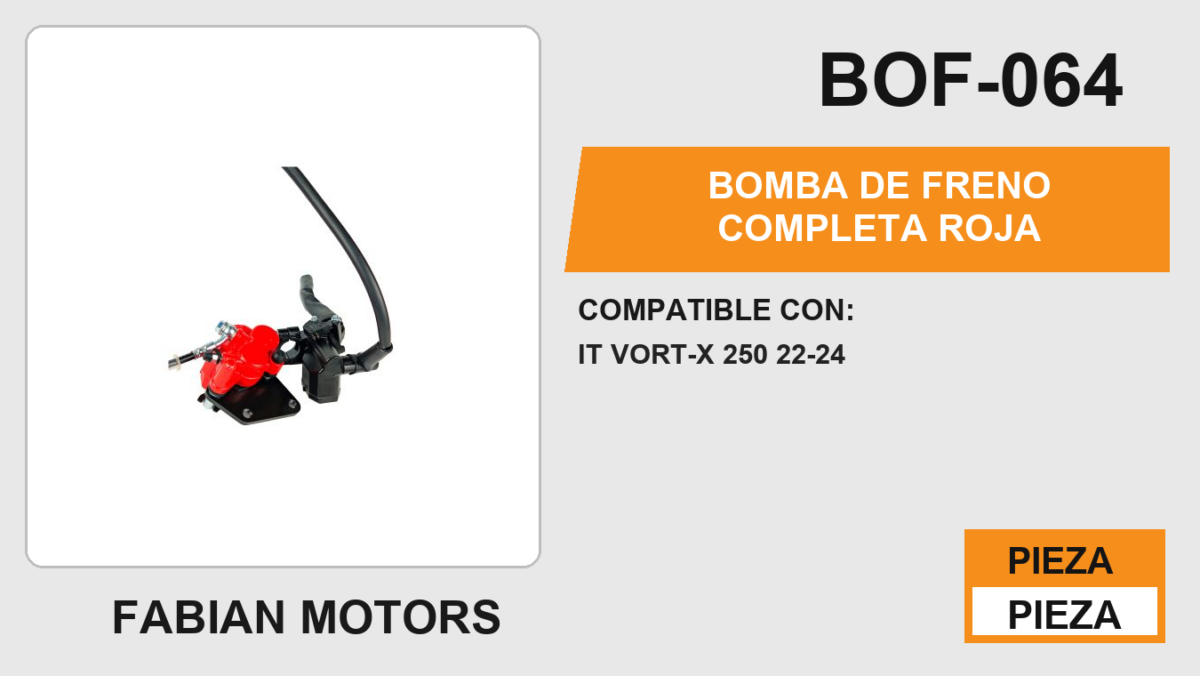 BOMBA DE FRENO COMPLETA ROJA