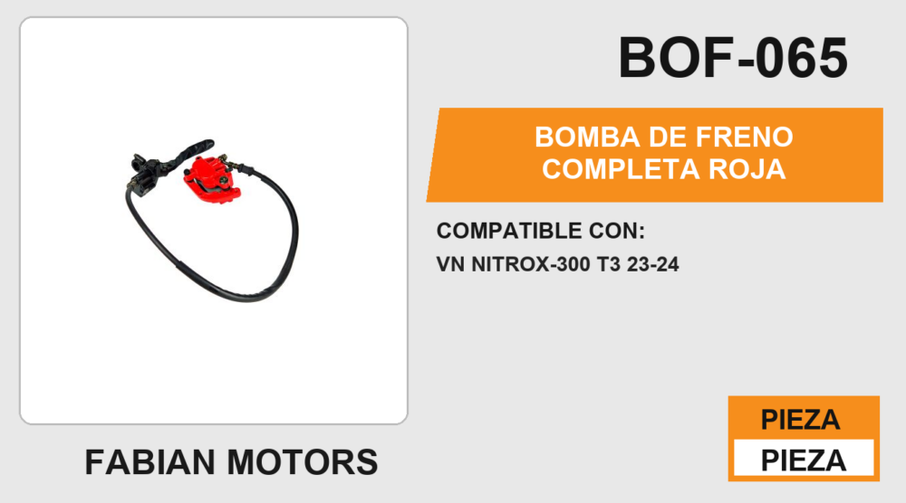 BOMBA DE FRENO COMPLETA ROJA
