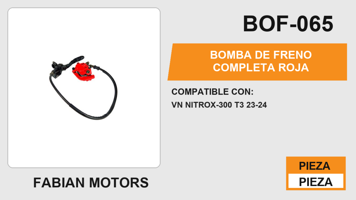 BOMBA DE FRENO COMPLETA ROJA