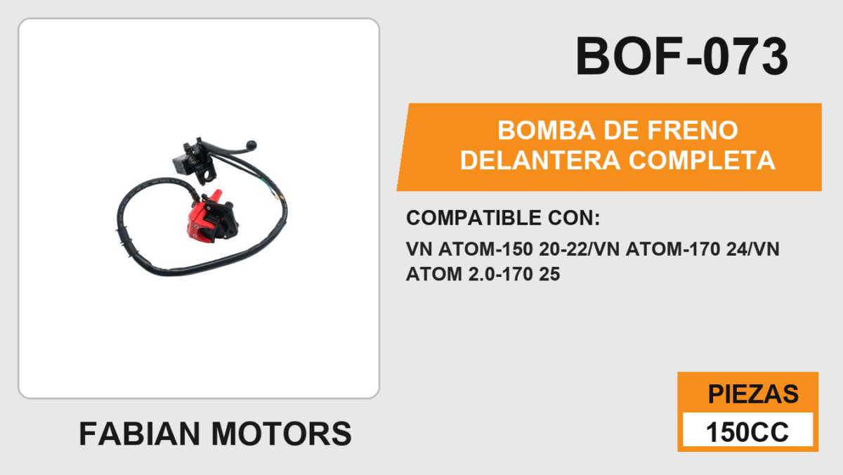 BOMBA DE FRENO DELANTERA COMPLETA