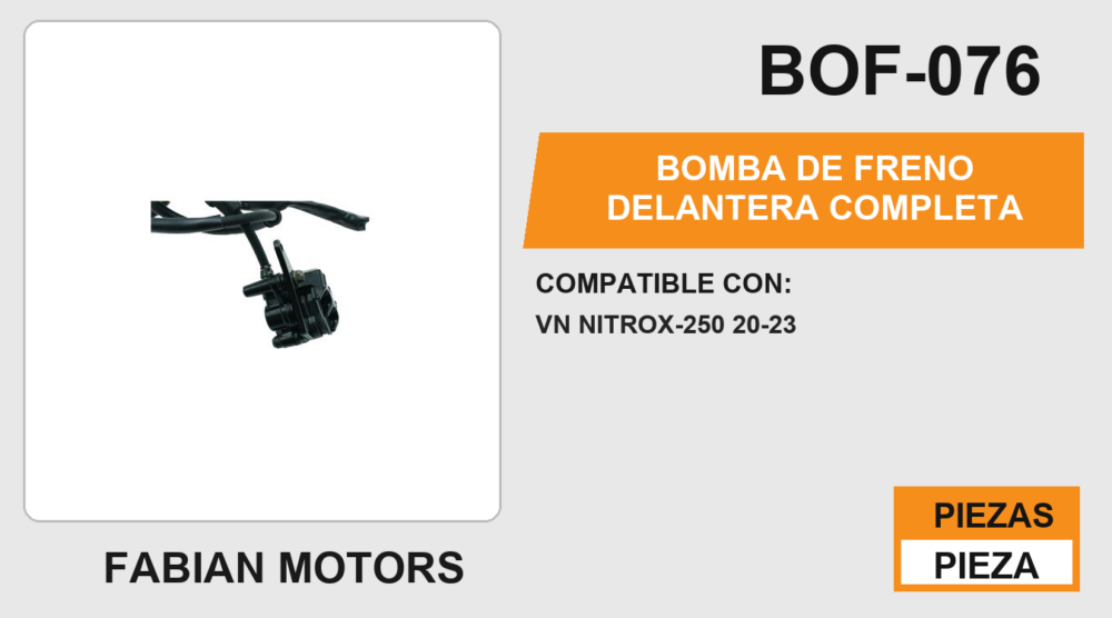 BOMBA DE FRENO DELANTERA COMPLETA