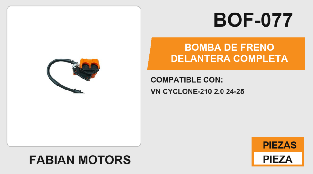 BOMBA DE FRENO DELANTERA COMPLETA
