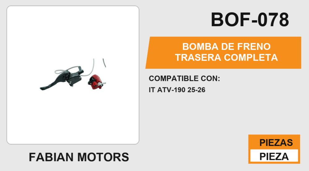BOMBA DE FRENO TRASERA COMPLETA