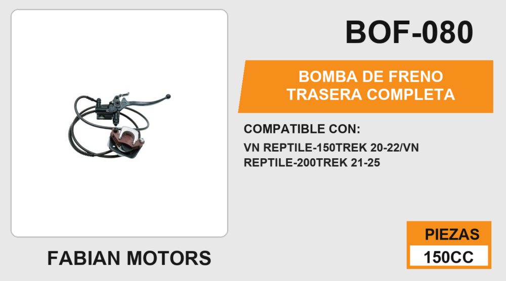 BOMBA DE FRENO TRASERA COMPLETA