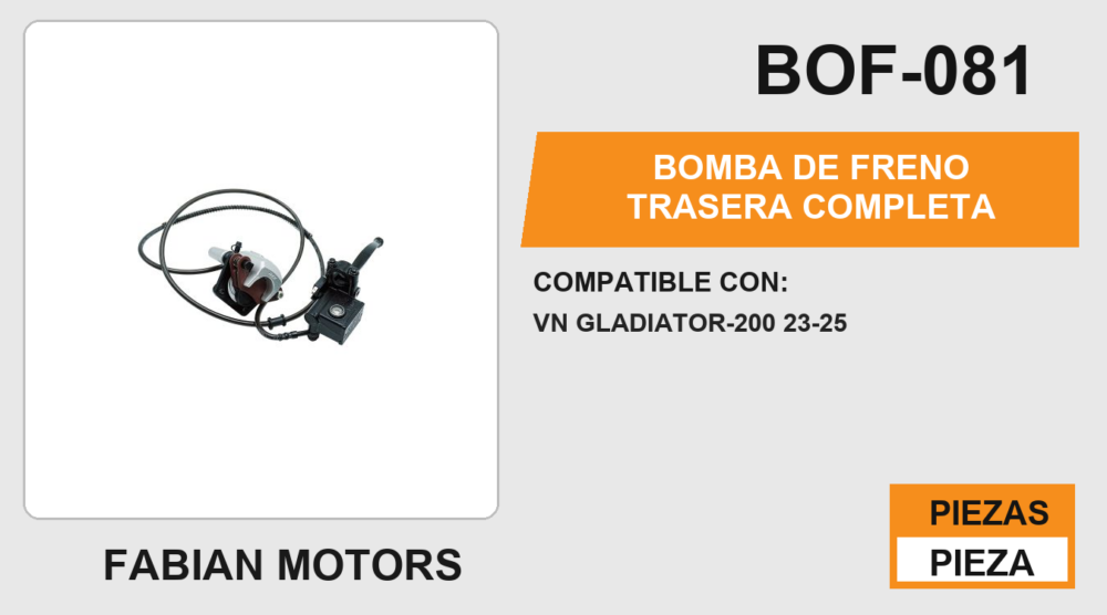 BOMBA DE FRENO TRASERA COMPLETA