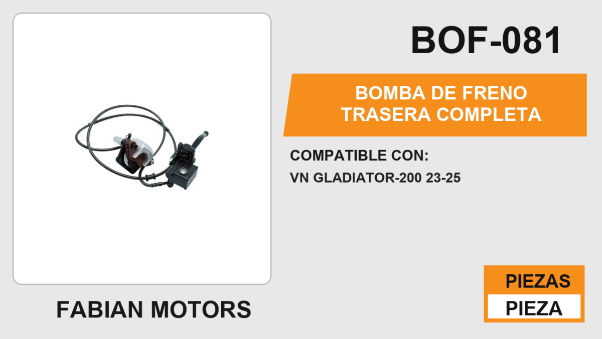 BOMBA DE FRENO TRASERA COMPLETA