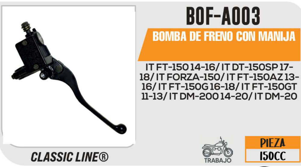 BOMBA DE FRENO CON MANIJA