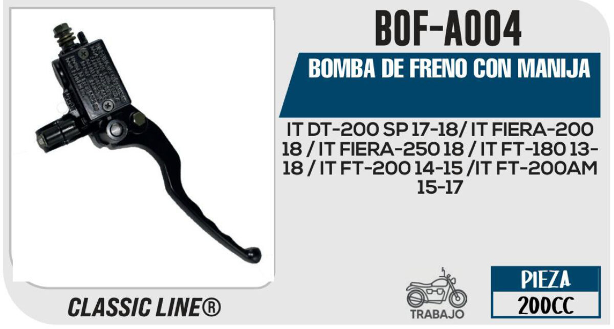 BOMBA DE FRENO CON MANIJA