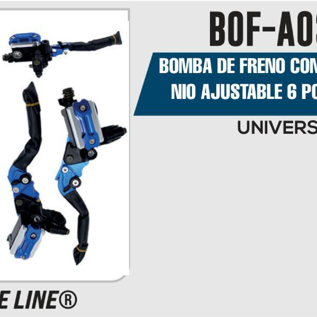 BOMBA DE FRENO CON MANIJA ALUMINIO AJUSTABLE 6 POSICIONES AZUL