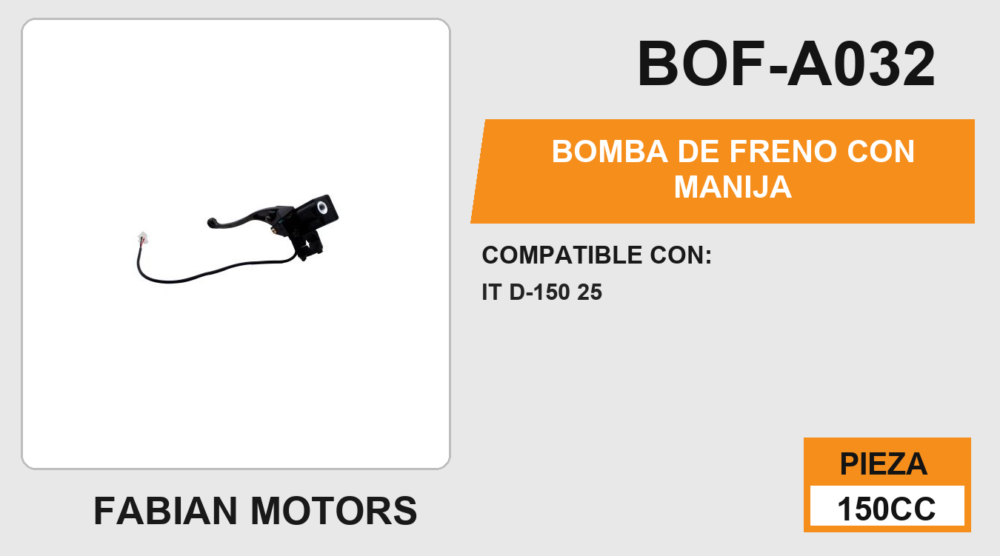 BOMBA DE FRENO CON MANIJA