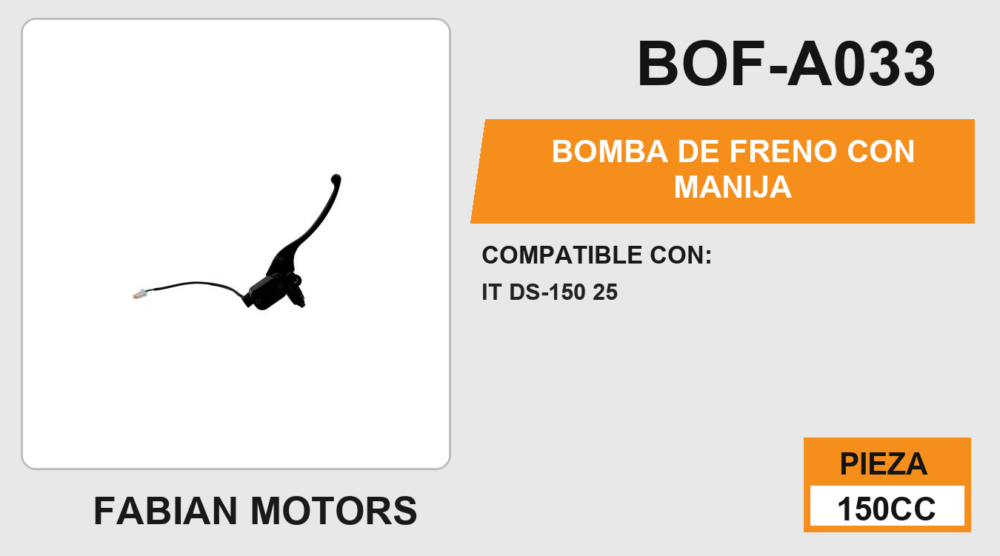 BOMBA DE FRENO CON MANIJA