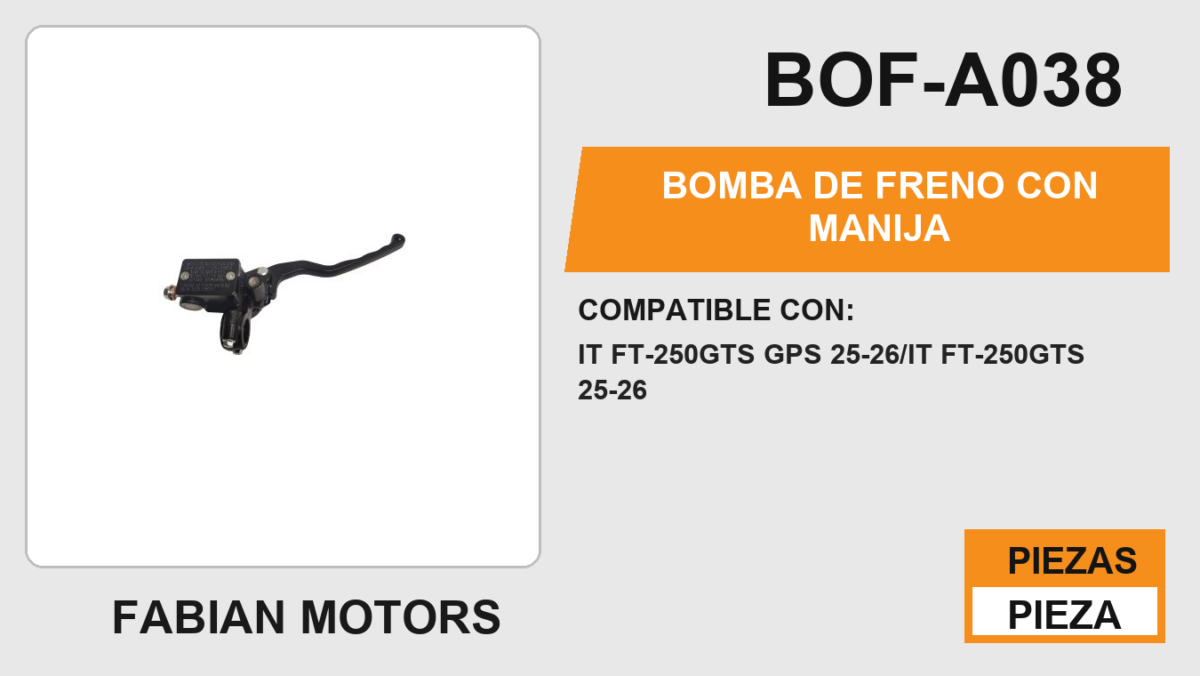 BOMBA DE FRENO CON MANIJA