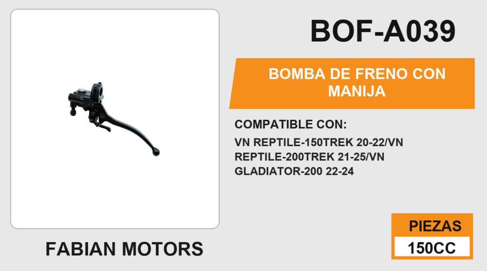 BOMBA DE FRENO CON MANIJA