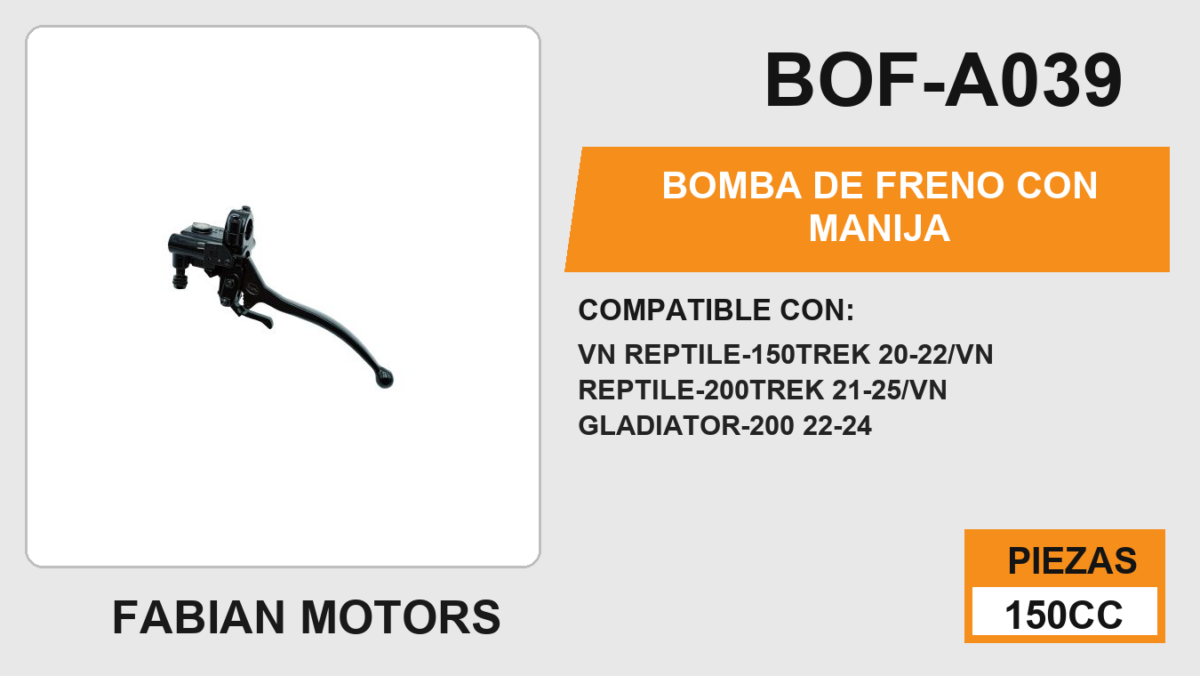 BOMBA DE FRENO CON MANIJA