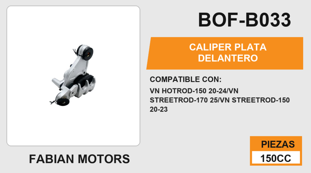 CALIPER PLATA DELANTERO