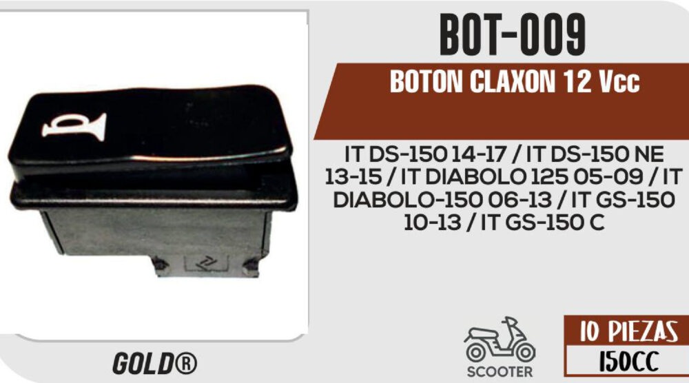 BOTON CLAXON 12Vcc