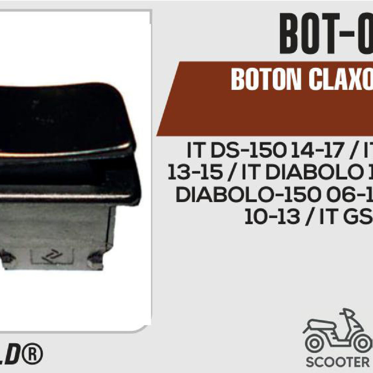 BOTON CLAXON 12Vcc