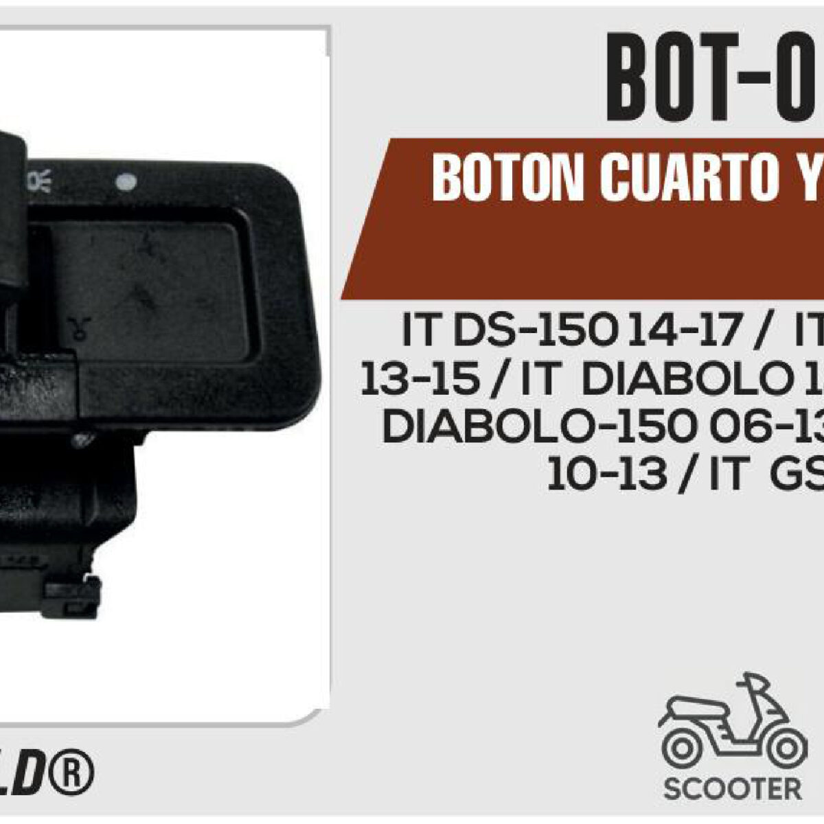 BOTON CUARTO Y LUZ 12Vcc