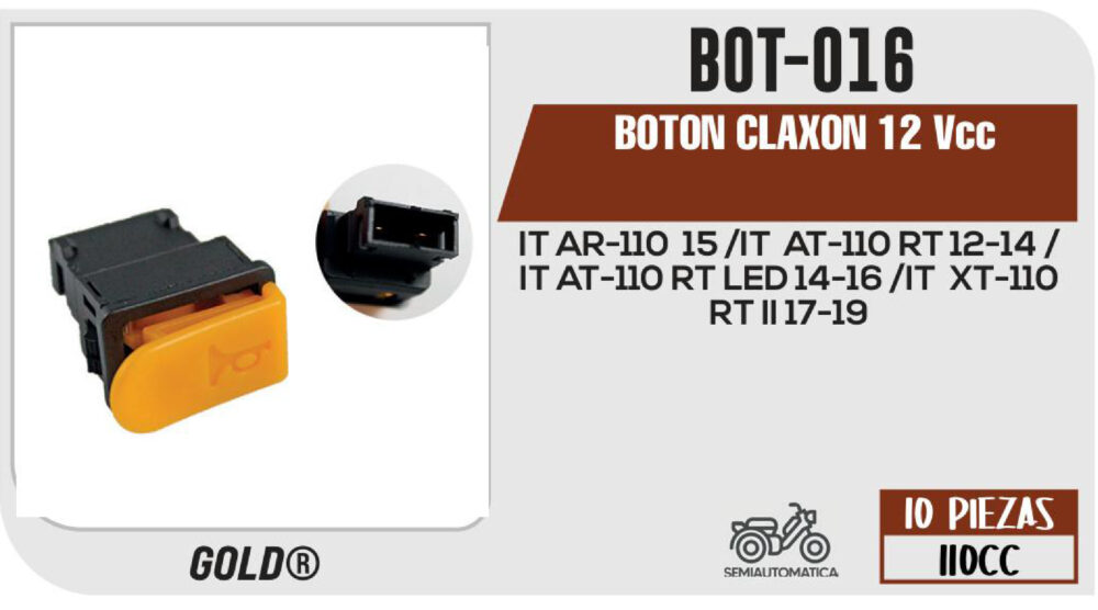 BOTON CLAXON 12Vcc