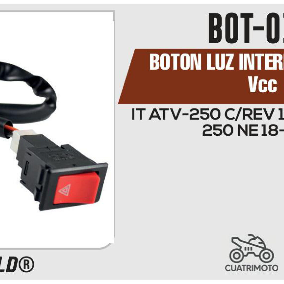 BOTON LUZ INTERMITENTE 12Vcc