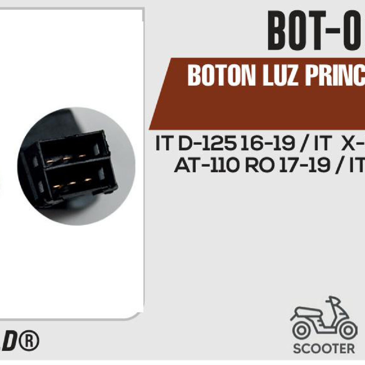 BOTON LUZ ALTA Y BAJA 12Vcc