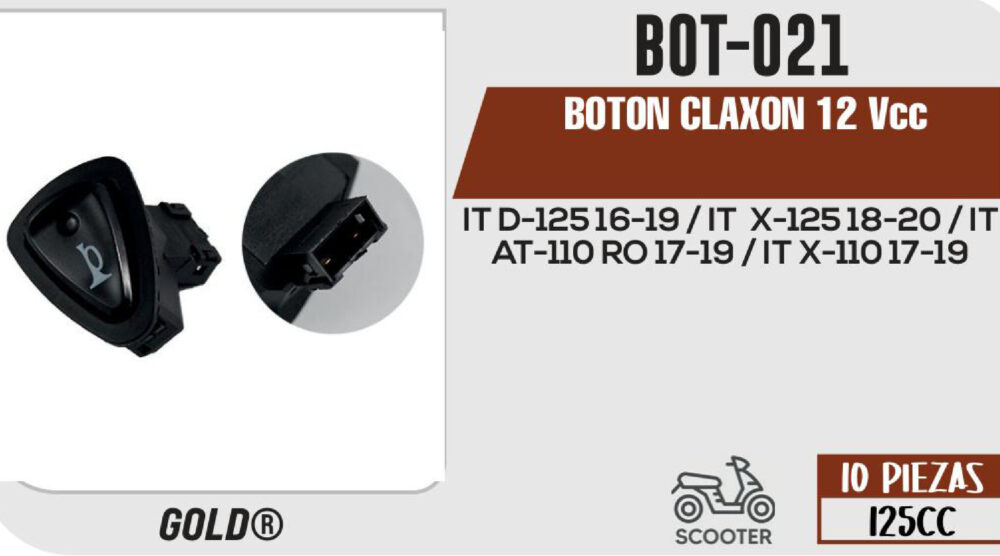 BOTON CLAXON 12Vcc