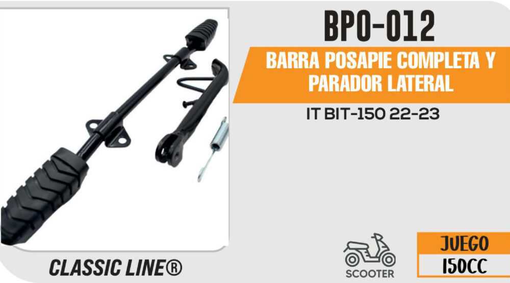 BARRA POSAPIE COMPLETA Y PARADOR LATERAL