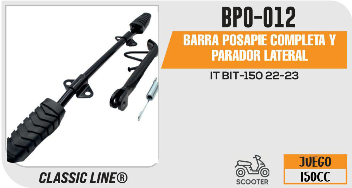 BARRA POSAPIE COMPLETA Y PARADOR LATERAL