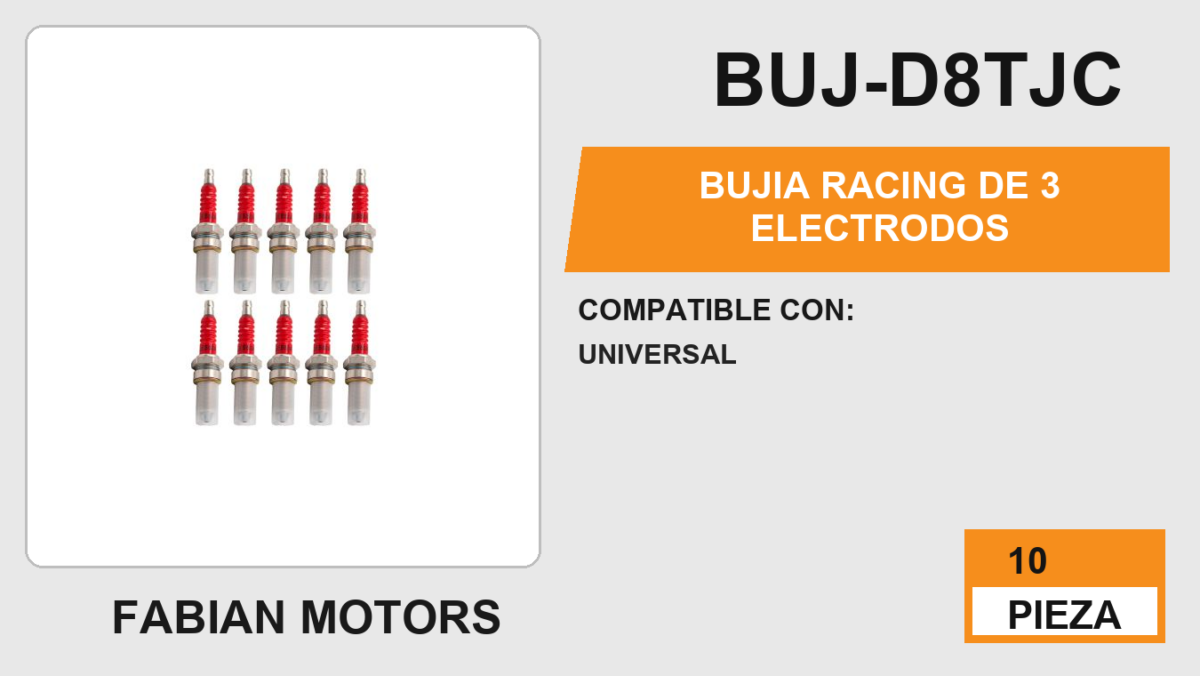 BUJIA RACING DE 3 ELECTRODOS UNIVERSAL