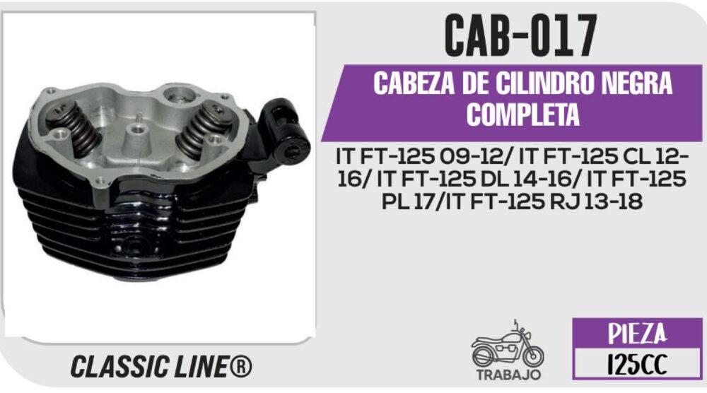 CABEZA DE CILINDRO COMPLETA NEGRO
