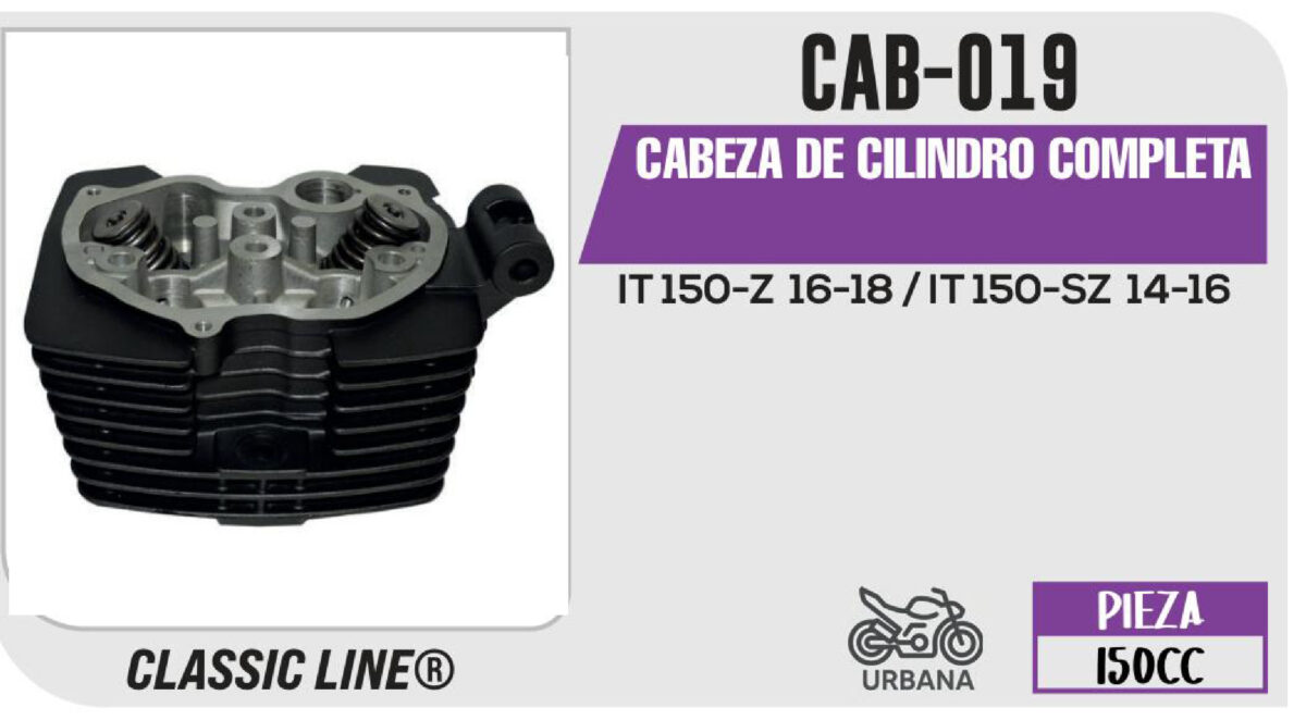 CABEZA DE CILINDRO COMPLETA NEGRO