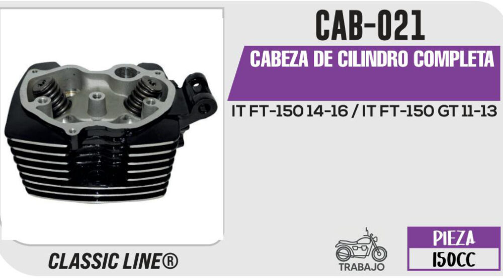 CABEZA DE CILINDRO COMPLETA NEGRO