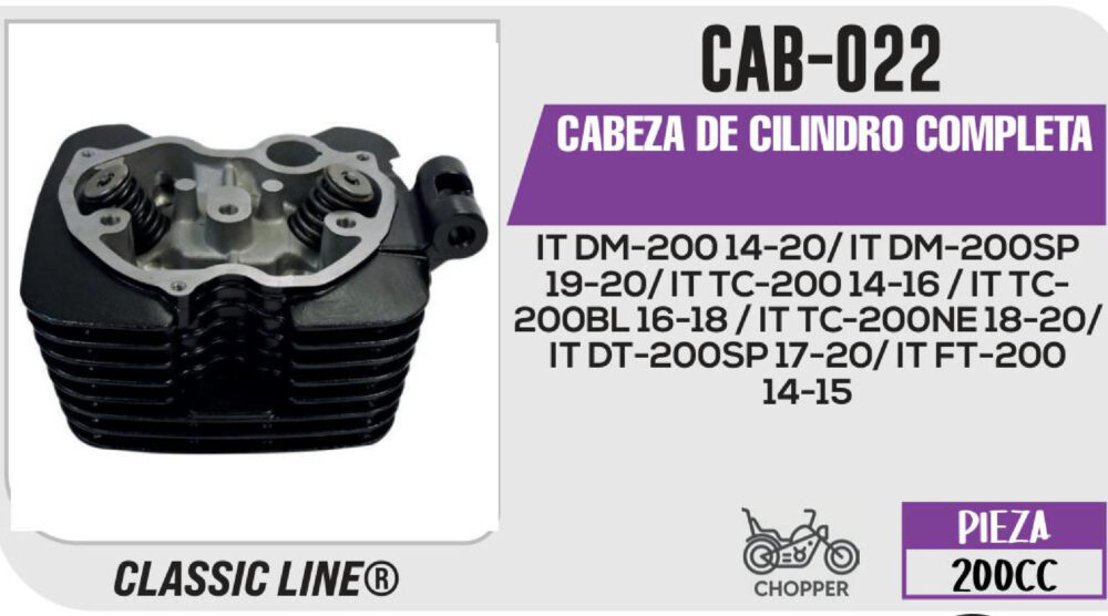 CABEZA DE CILINDRO COMPLETA NEGRO