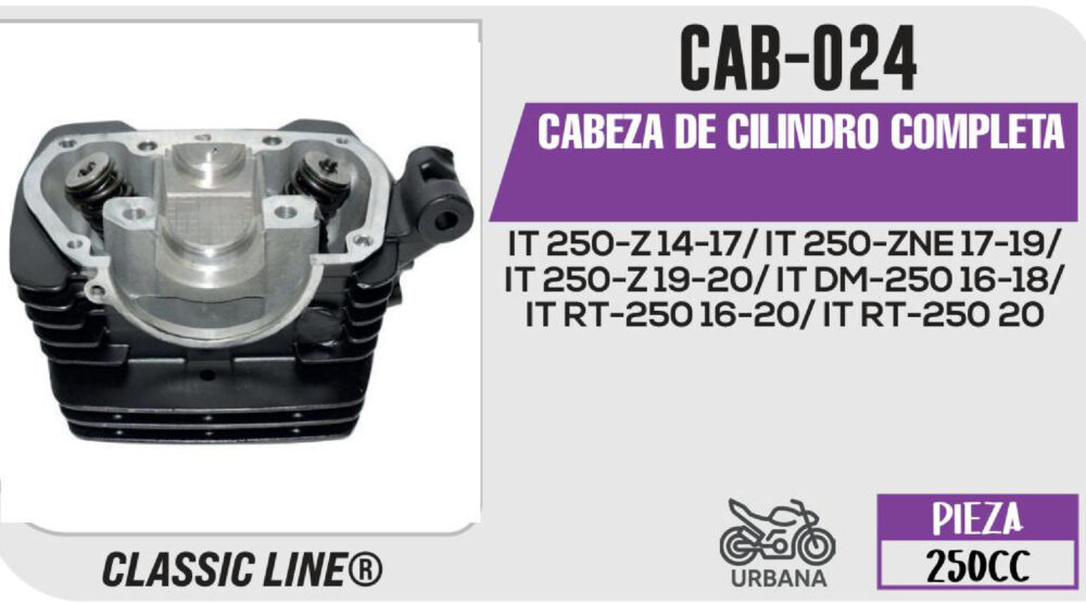 CABEZA DE CILINDRO COMPLETA NEGRO