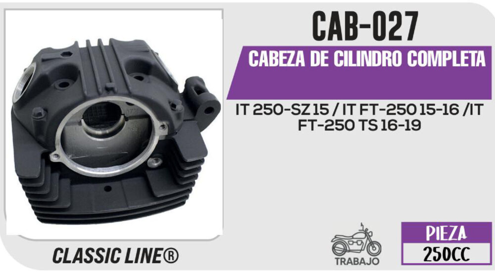 CABEZA DE CILINDRO COMPLETA NEGRO