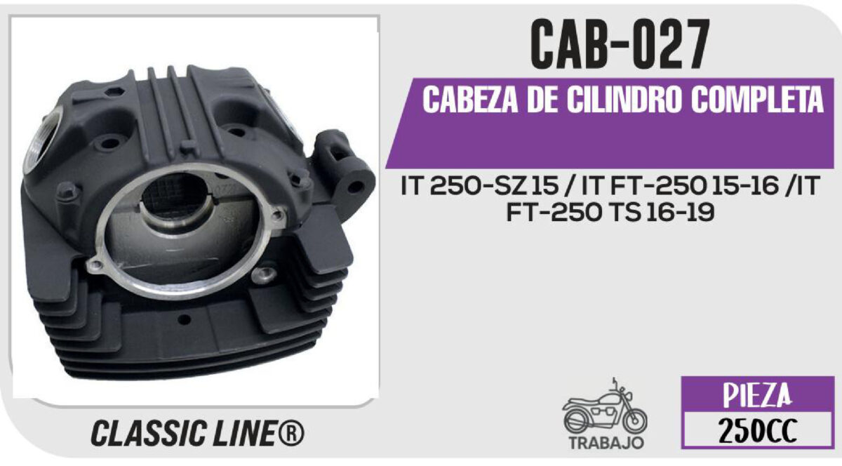 CABEZA DE CILINDRO COMPLETA NEGRO