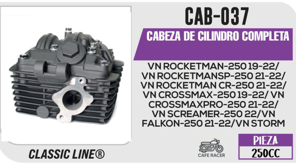 CABEZA DE CILINDRO COMPLETA NEGRO