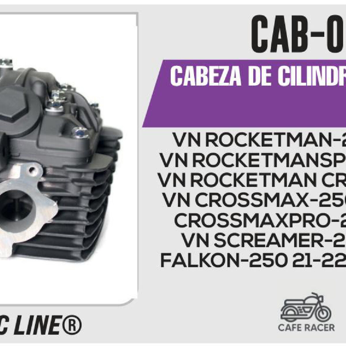 CABEZA DE CILINDRO COMPLETA NEGRO