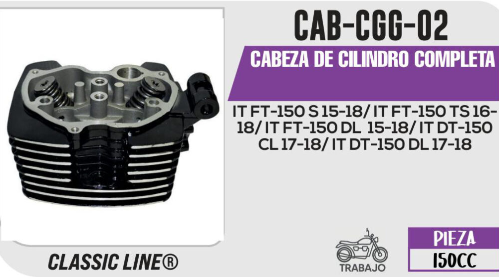CABEZA DE CILINDRO COMPLETA NEGRO