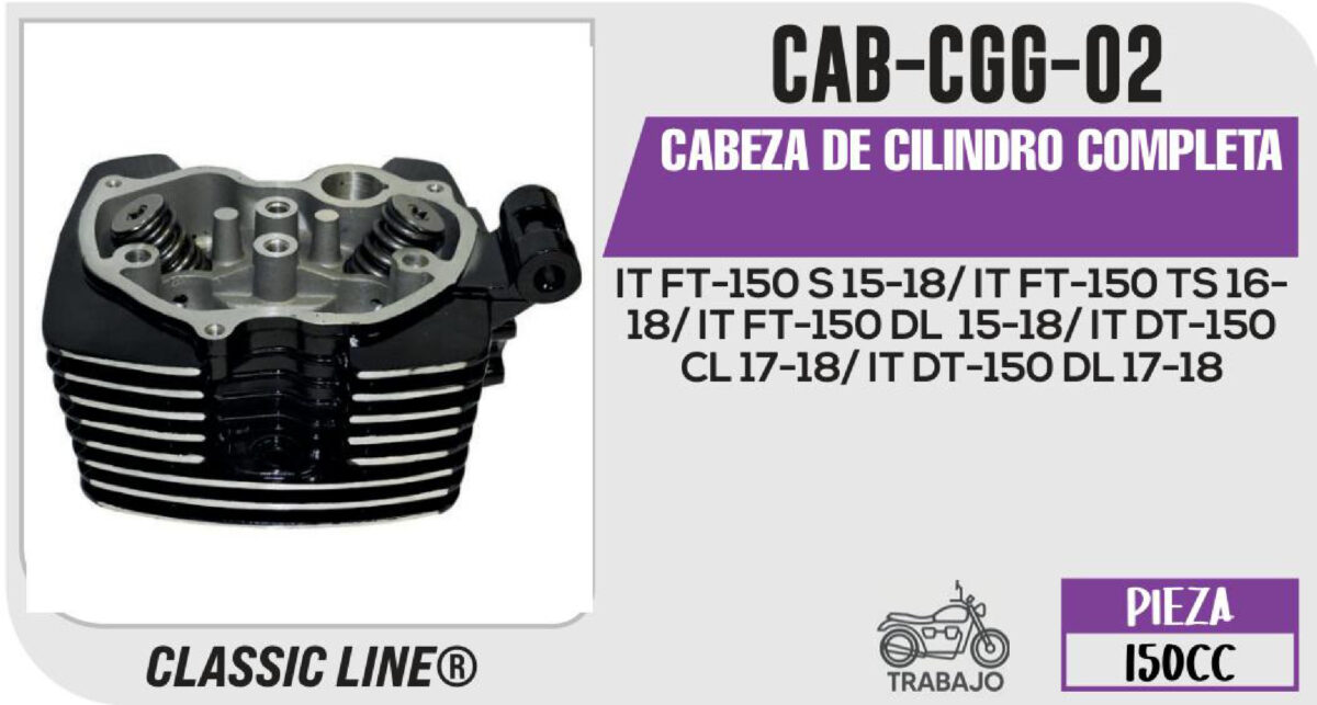 CABEZA DE CILINDRO COMPLETA NEGRO