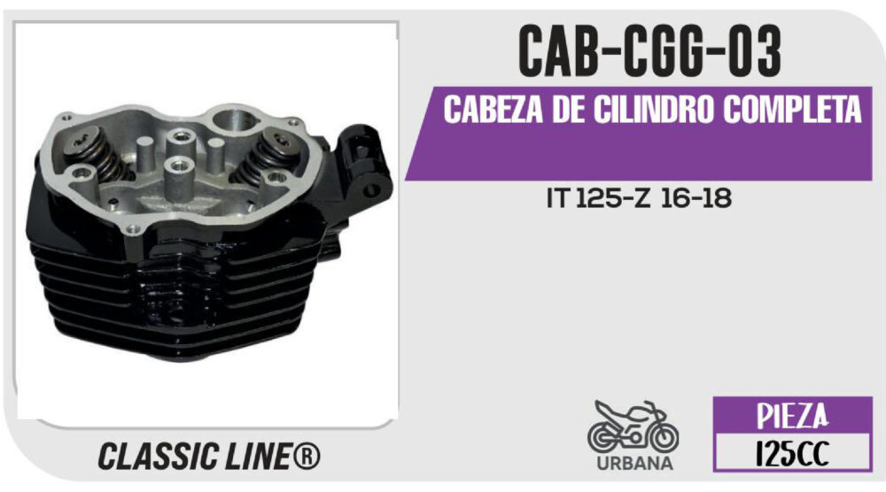 CABEZA DE CILINDRO COMPLETA NEGRO