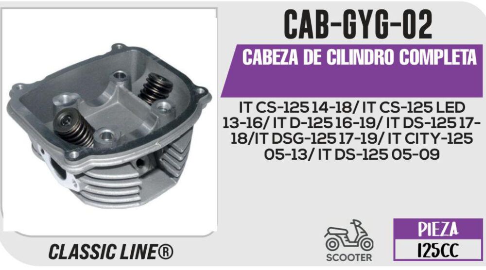 CABEZA DE CILINDRO COMPLETA PLATA