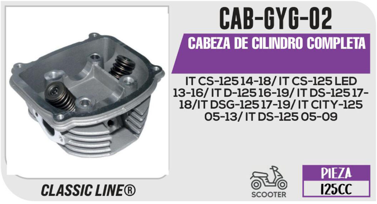 CABEZA DE CILINDRO COMPLETA PLATA